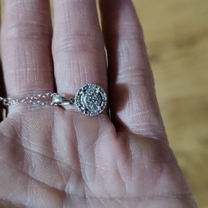 Sterling silver and diamond necklace